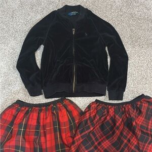 Polo Ralph Lauren Girls Size 6 Black Jack And Two Red Skirts, Bundle